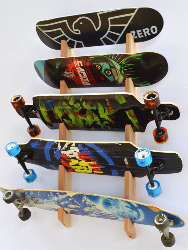 Stakeboard storage - longboard wall rack