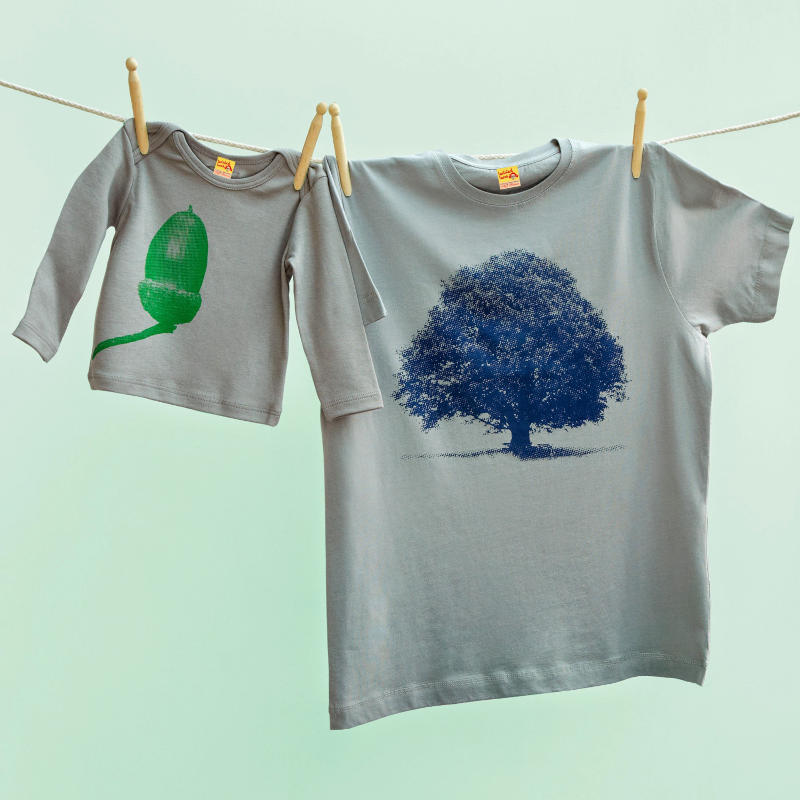 Father Daughter Shirts - Oak Tree & Acorn T Shirt Twinset