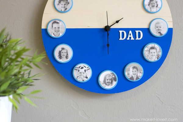 Things to make for fathers day - DIY family portrait clock