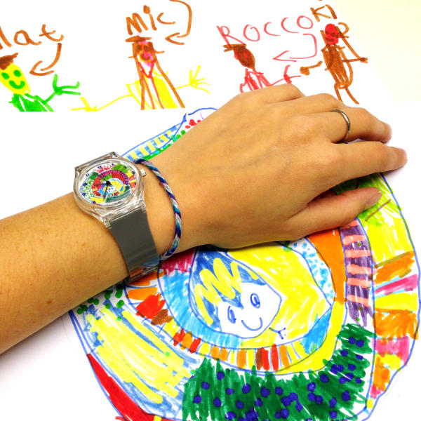 Things to make for fathers day - childs art drawing turned into a watch