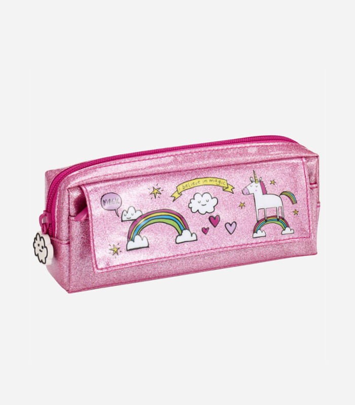 Pencil Cases for Kids-Unicorn pink multi pencil case