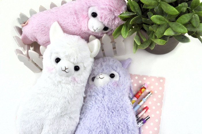 Pencil cases for kids make awesome backtoschool gifts, especially if they're super cute and fluffy like these Alpaca cases