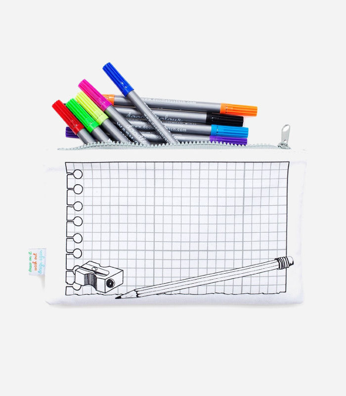 Cool pencil cases for kids that you can doodle all over, then wipe clean. 