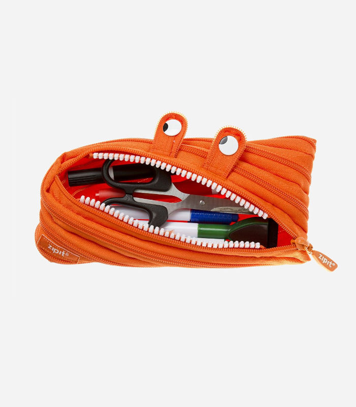 Pencil cases for kids. This is super bright and very cute - the Zipit monster pouch.