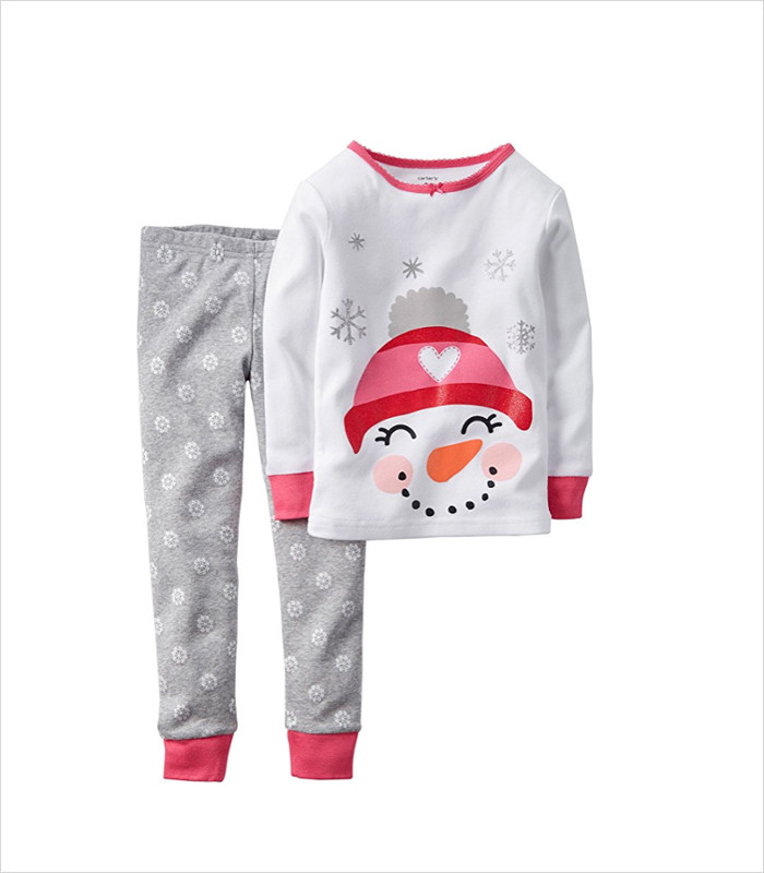 Warm, Fuzzy and Totally Cute Christmas Pajamas for Kids - Wanna build a snowman? OK, how about snuggling in these snowman PJs instead?