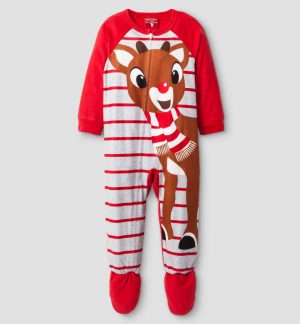 cute-christmas-pajamas-for-kids-rudolph-the-red-nosed-reindeer-footed ...