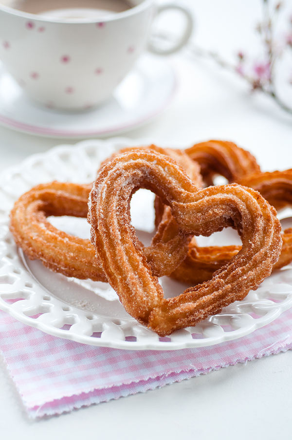 11 Heart Shaped Snacks and Treats Featuring Heart Shaped Churros (via Supergolden Bakes)