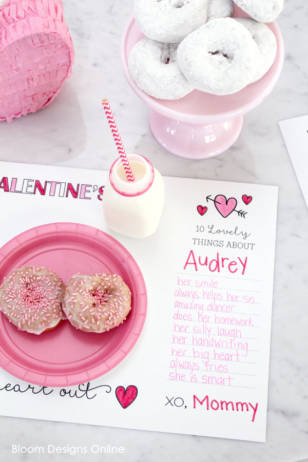 Valentine’s lunch with all their favorite nibbles, a cup of cool milk and THIS. 16 Last Minute Valentine Printables featuring Lil Luna / Bloom Designs